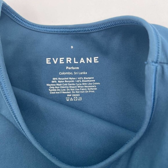 Everlane Womens Perform Tank Top Shirt‎ Blue Sleeveless Crew Neck Sports Bra S - Picture 4 of 5